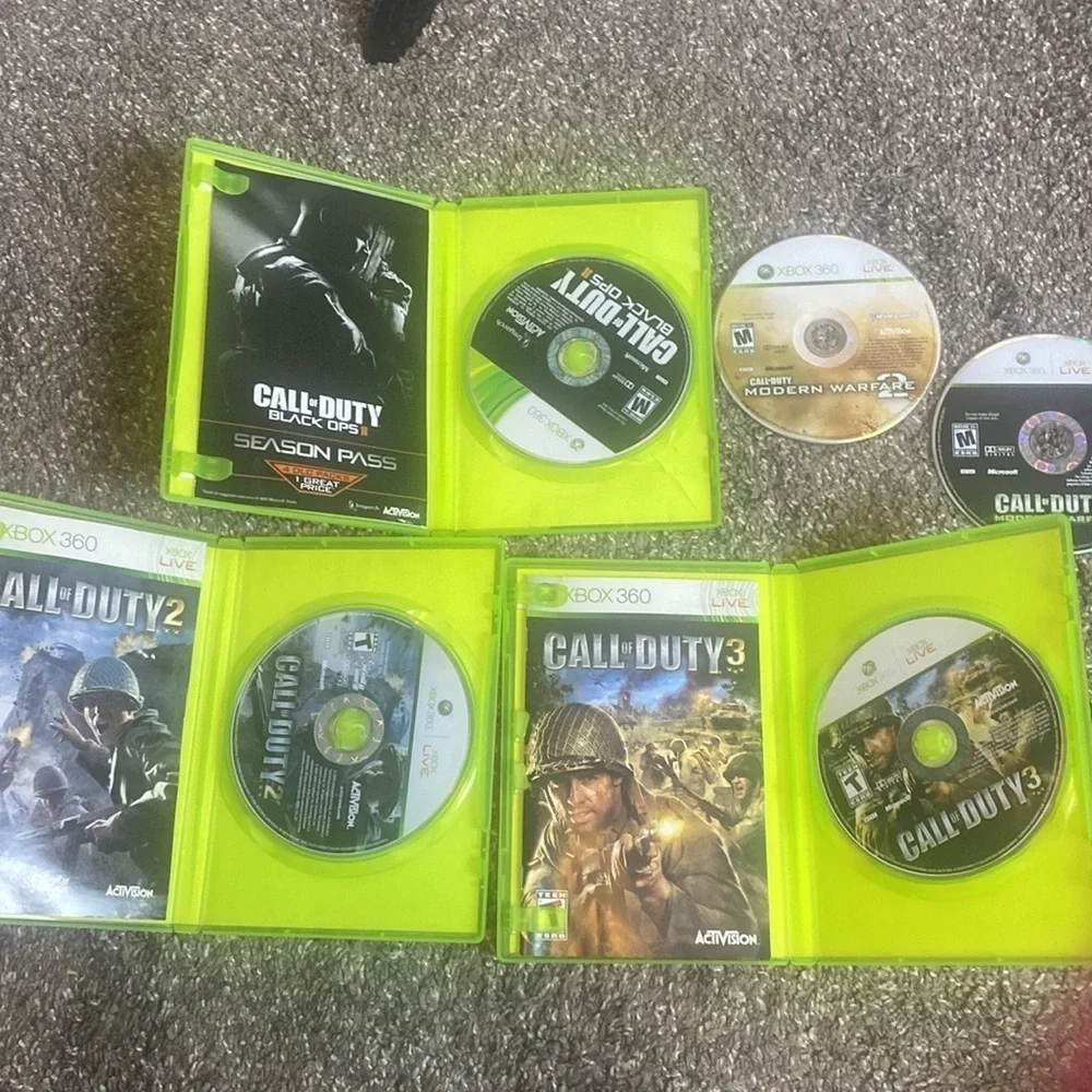 Call of Duty Xbox 360 Games 2, 3, Black Ops II, Modern Warfare 2 & 4